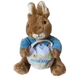 Peter Rabbit plush bunny Easter egg basket 2012 Beatrix Potter rabbit vtg 11"